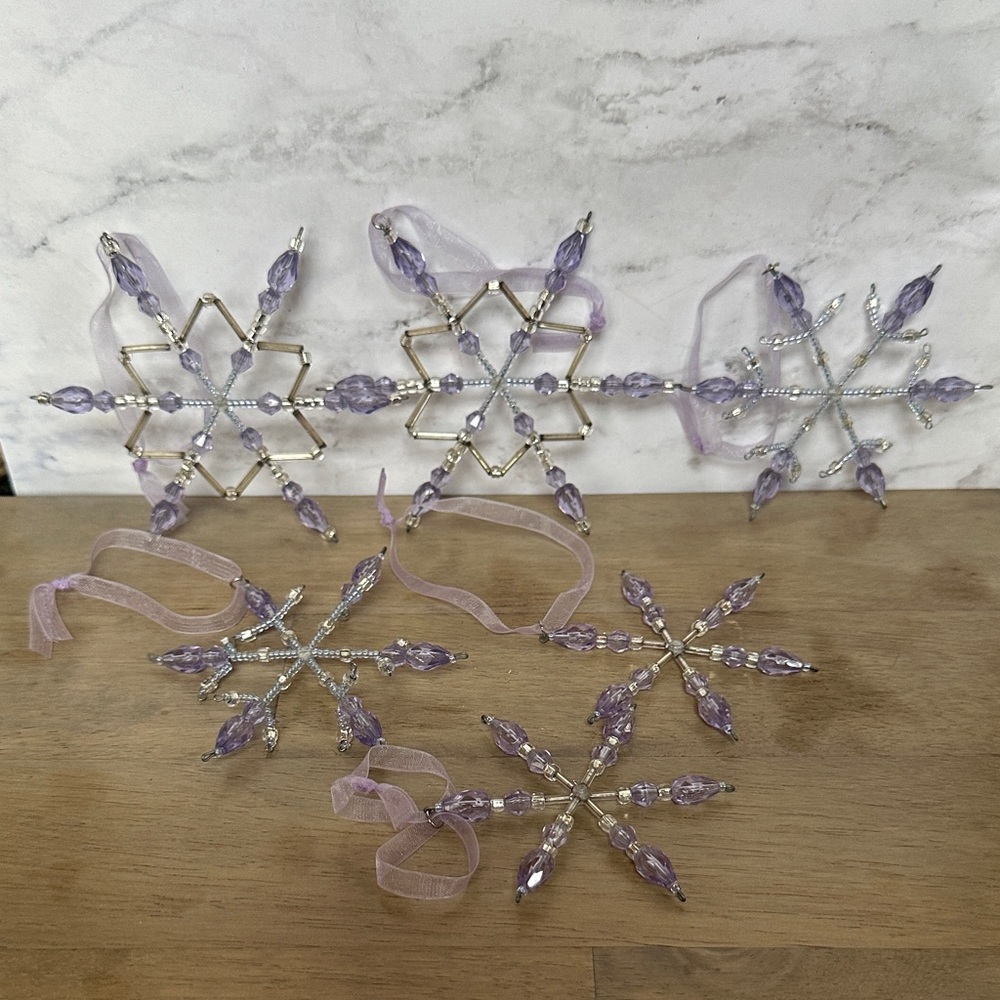 Hallmark Purple and Silver Snowflake Ornaments